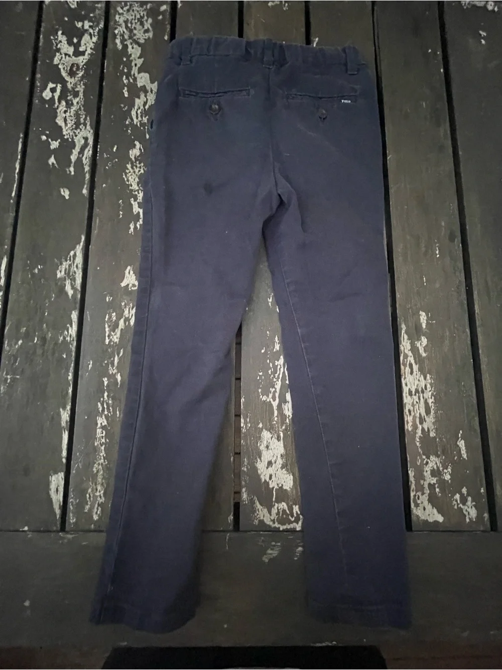 Ralph Lauren Girls Navy Chino Pants In Size 6 Adjustable Waist